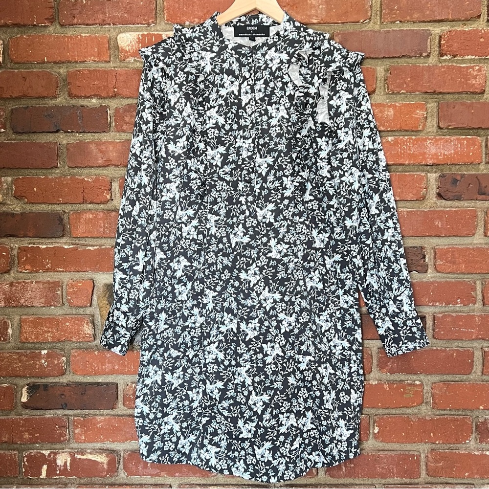 Erdem x Universal Standard women's Primrose Ruffle shirt dress size Small 3XS